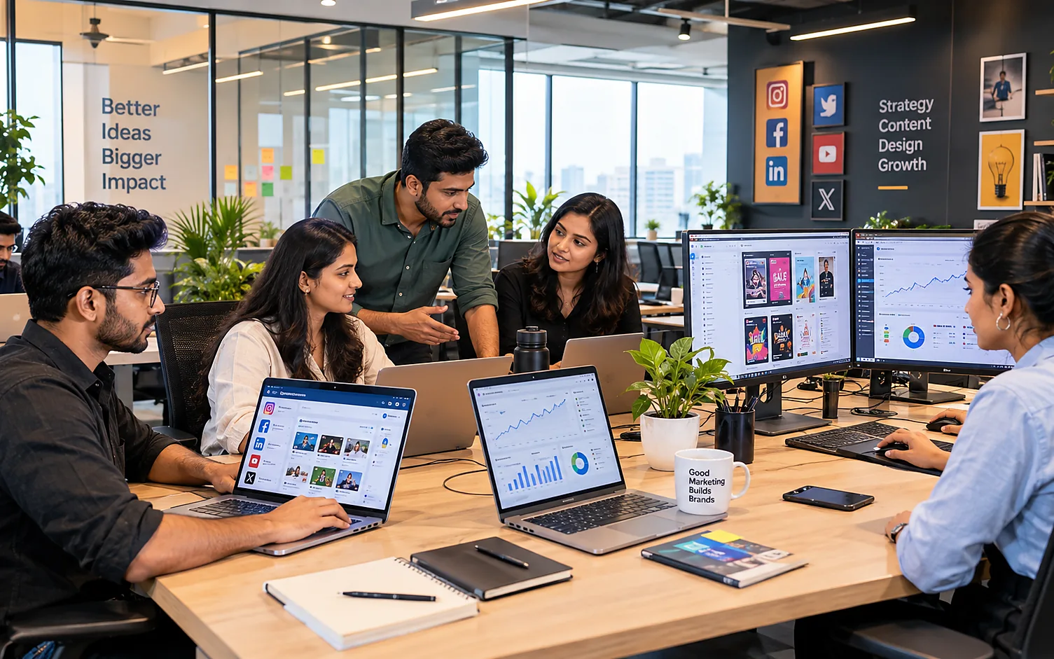 The Adzone Digital Studio team at work in the Delhi office